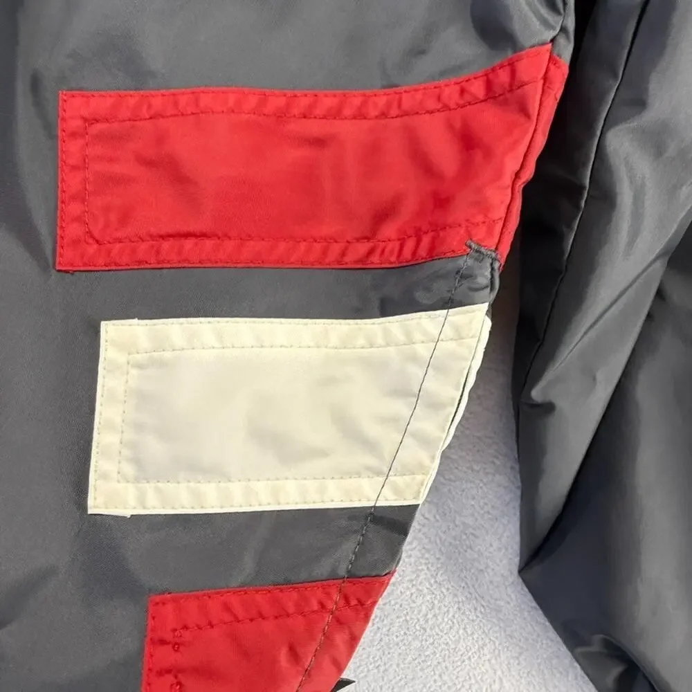 Vintage Adidas Windbreaker jacket men's Medium Gray Full Zip Track Hooded 90s